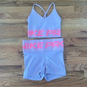 Nike Pro Indy Sports Bra (S) + Short (M)